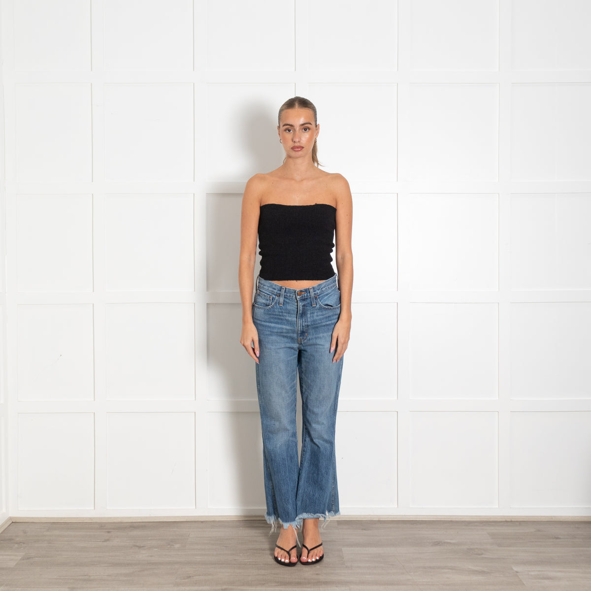Madewell Pale Denim Raw Hem Bootleg Jeans