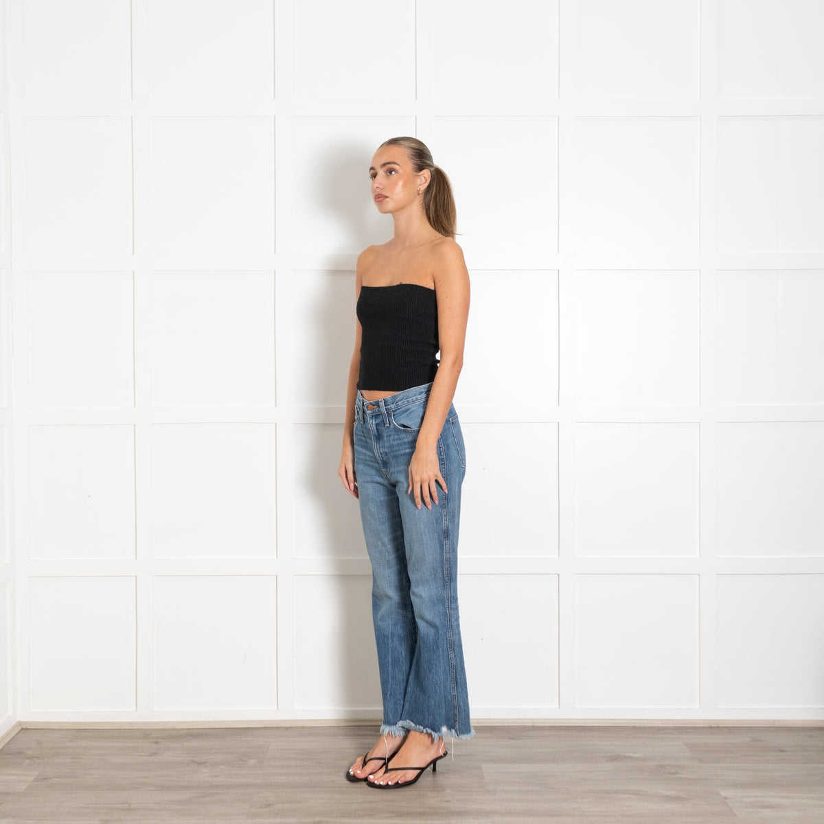Madewell Pale Denim Raw Hem Bootleg Jeans
