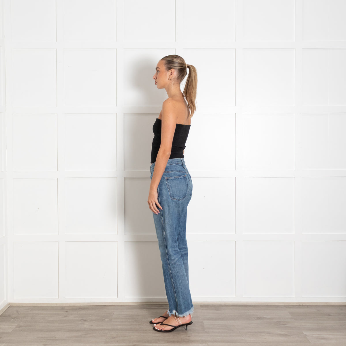 Madewell Pale Denim Raw Hem Bootleg Jeans