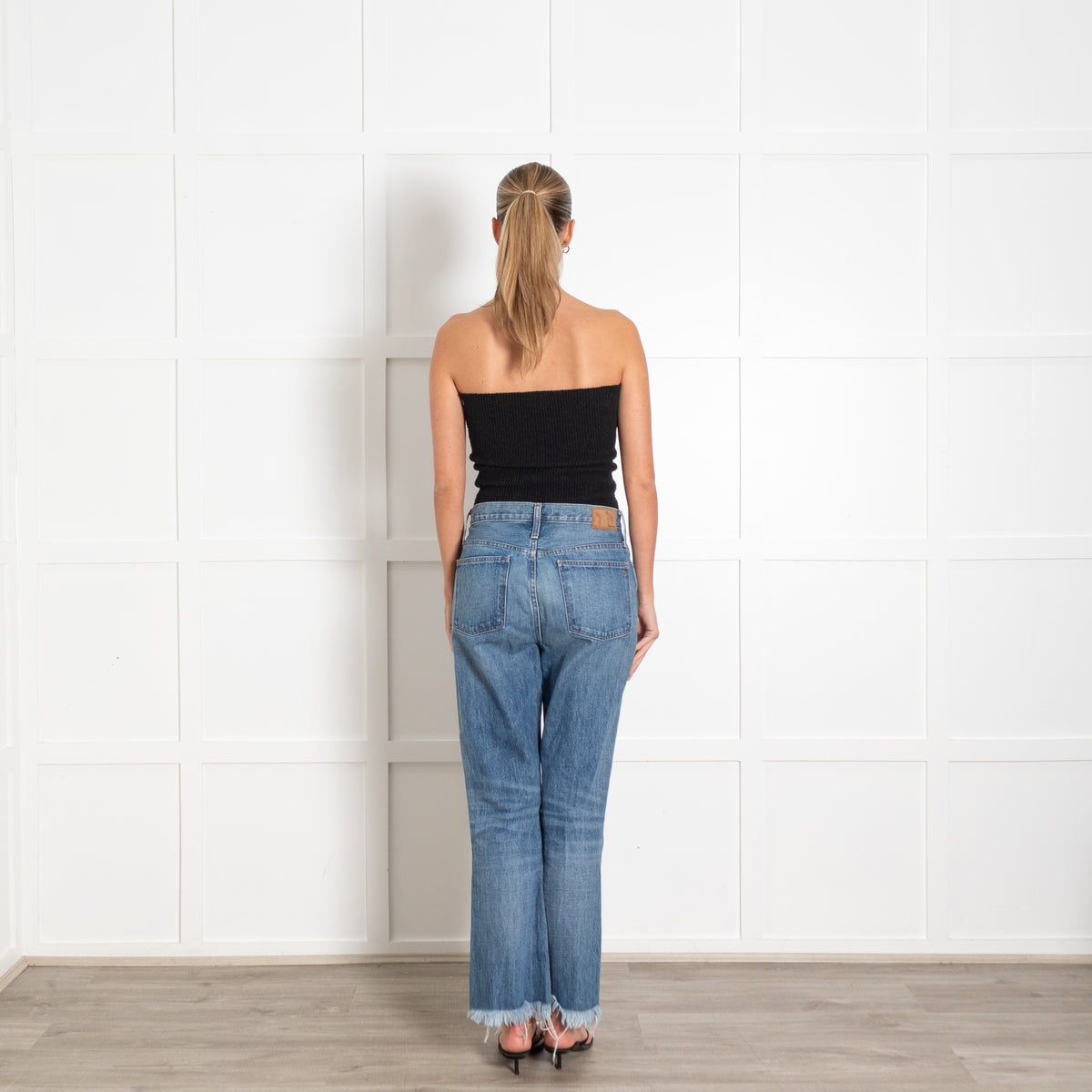 Madewell Pale Denim Raw Hem Bootleg Jeans