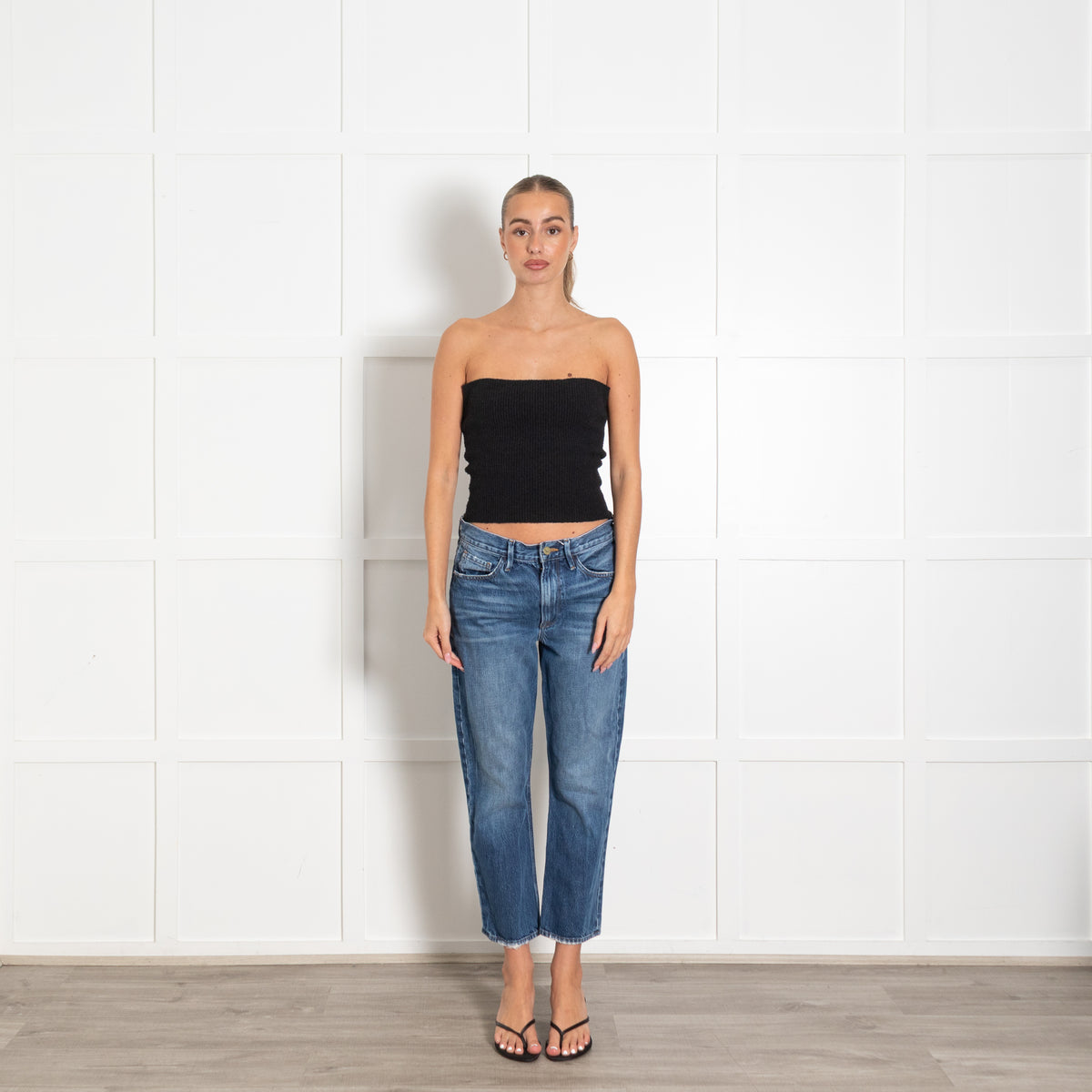 Frame Le Piper Blue Wash Cropped Straight Leg
