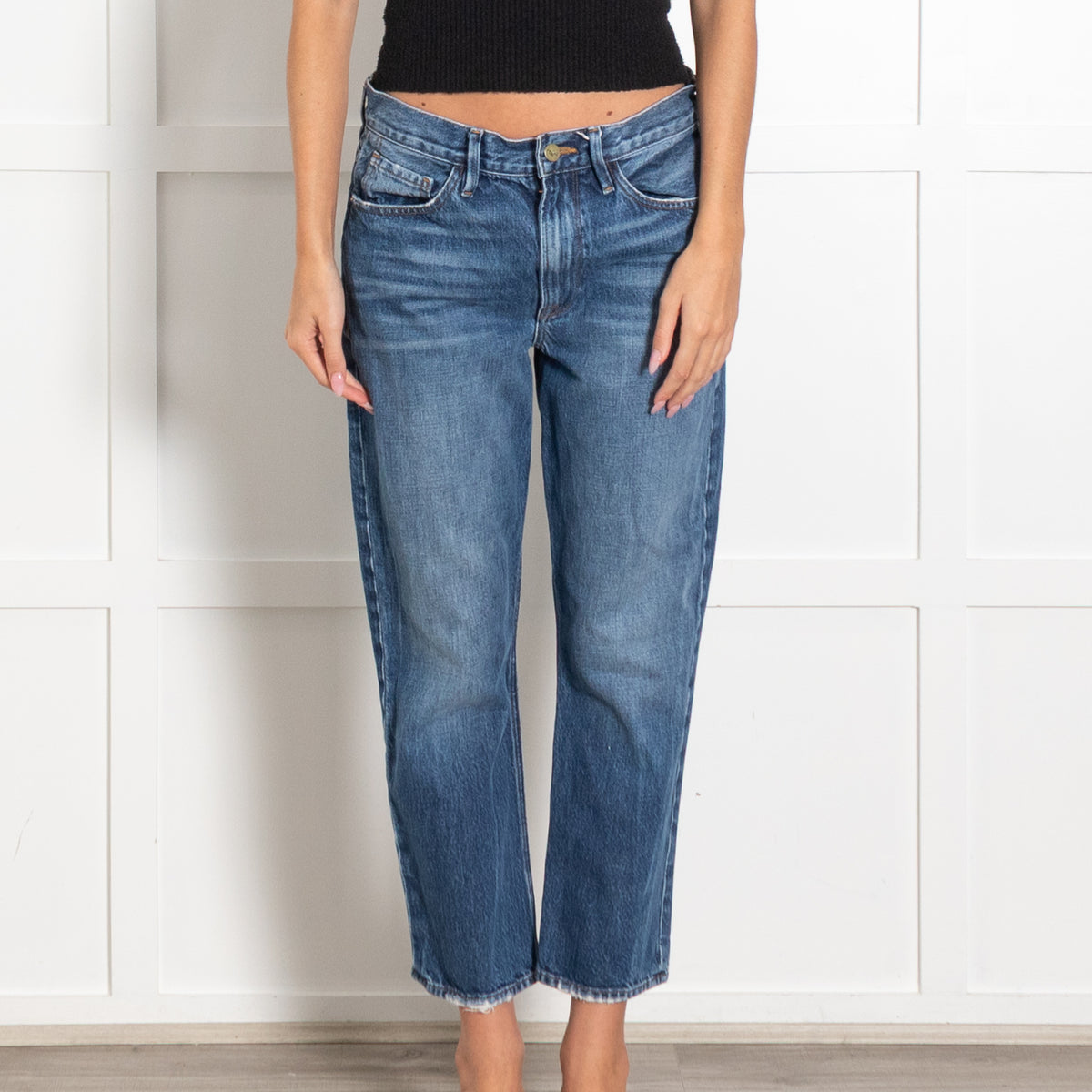 Frame Le Piper Blue Wash Cropped Straight Leg