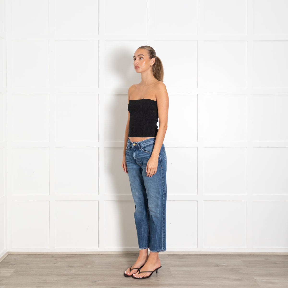 Frame Le Piper Blue Wash Cropped Straight Leg
