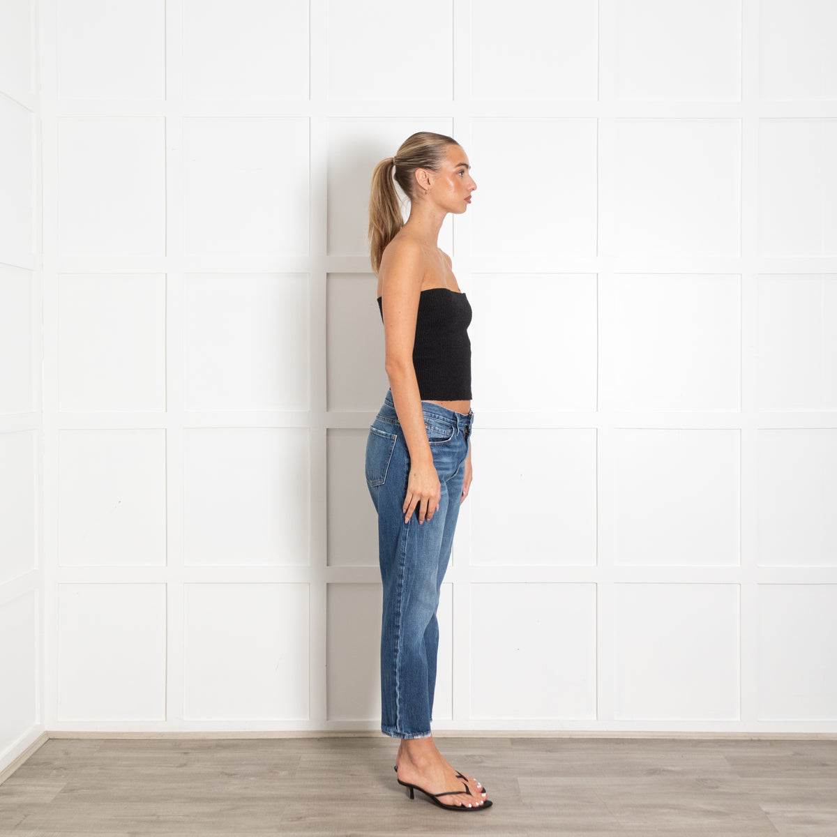 Frame Le Piper Blue Wash Cropped Straight Leg