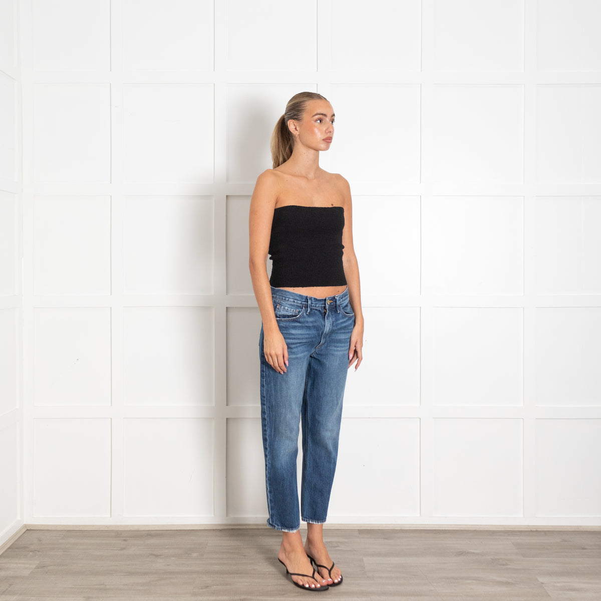 Frame Le Piper Blue Wash Cropped Straight Leg