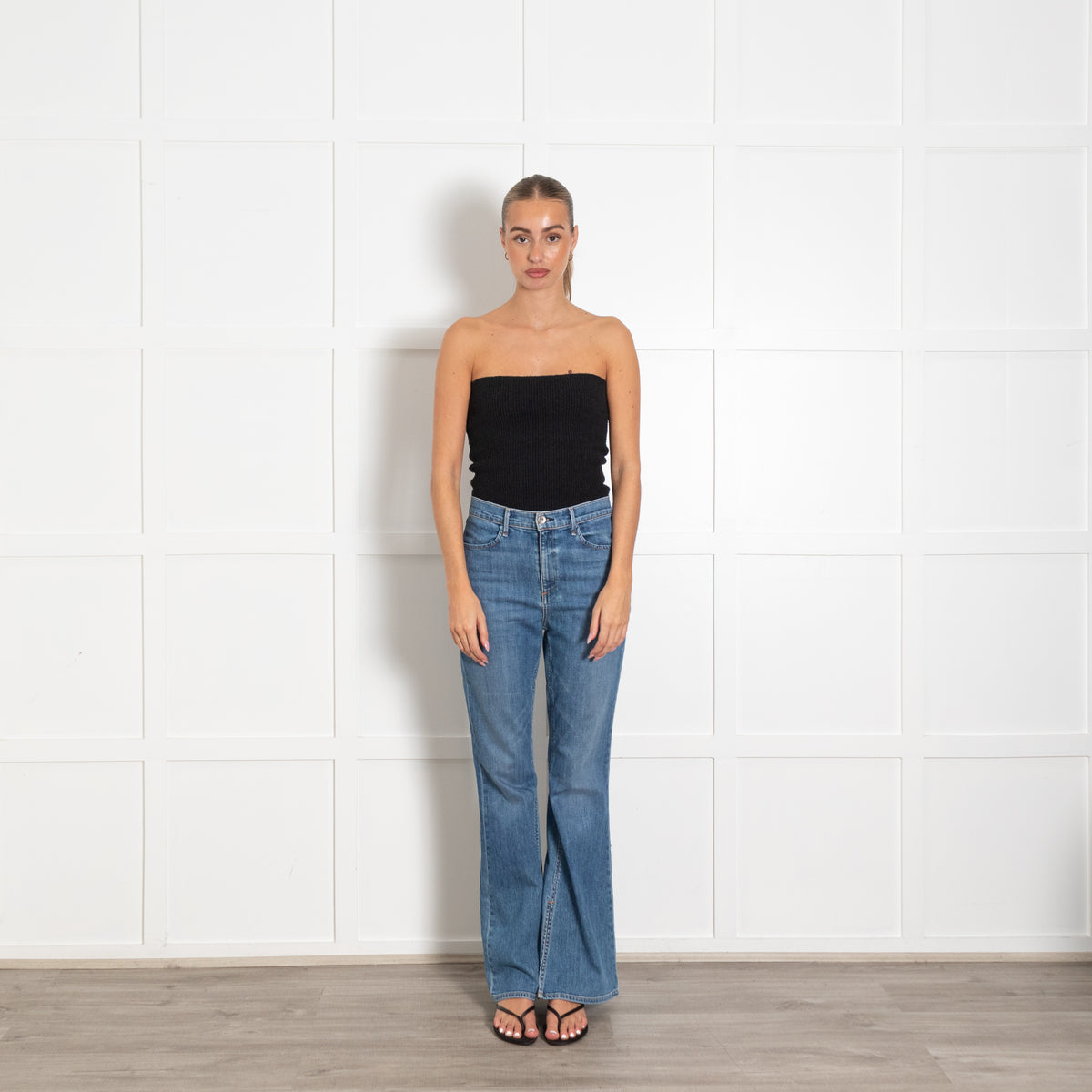 Rag & Bone Pale Wash Bootcut With Ankle Split