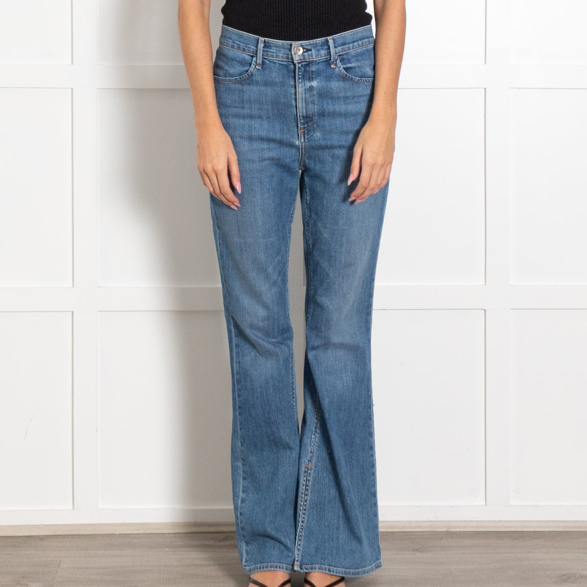 Rag & Bone Pale Wash Bootcut With Ankle Split