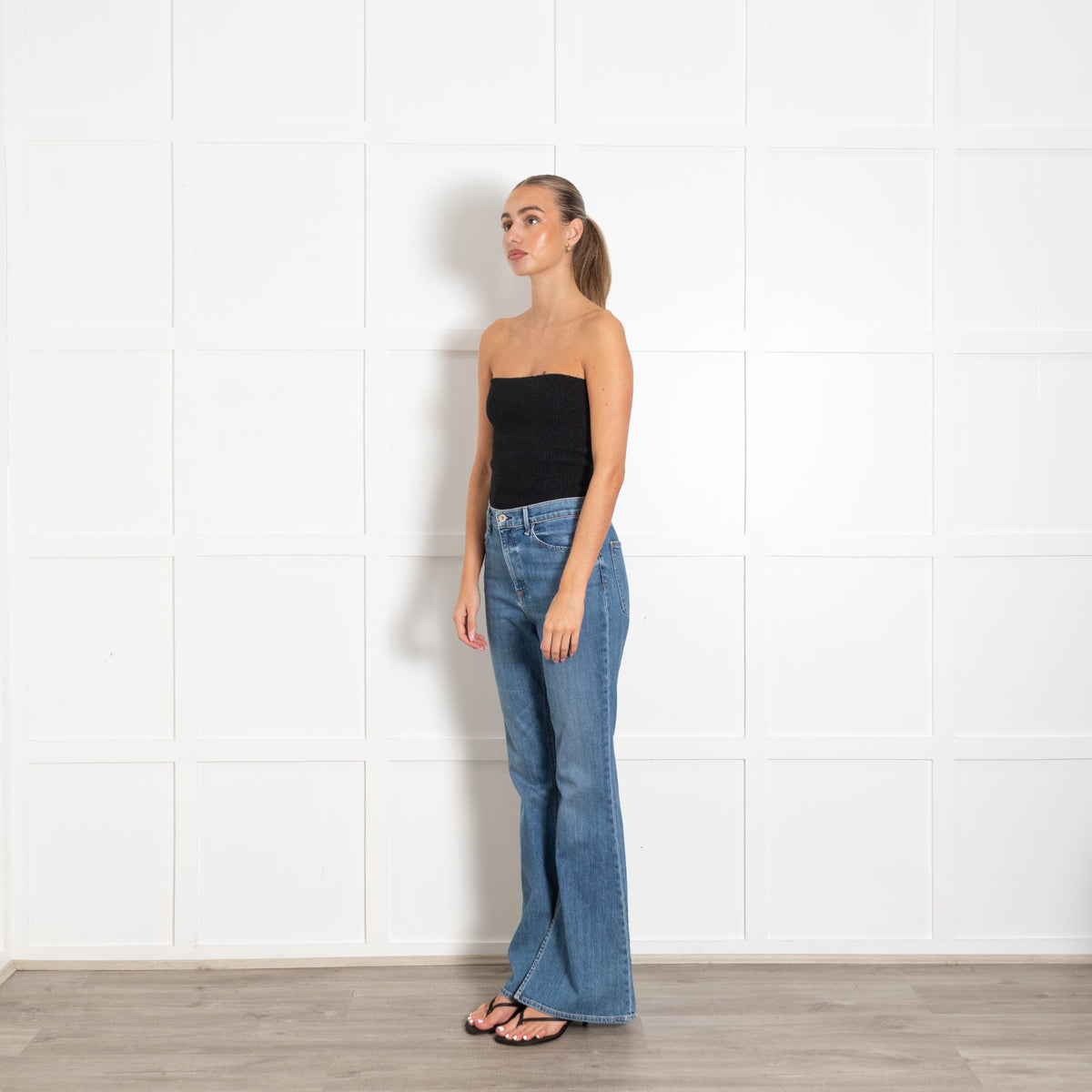 Rag & Bone Pale Wash Bootcut With Ankle Split