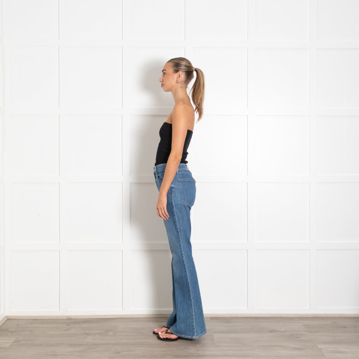 Rag & Bone Pale Wash Bootcut With Ankle Split