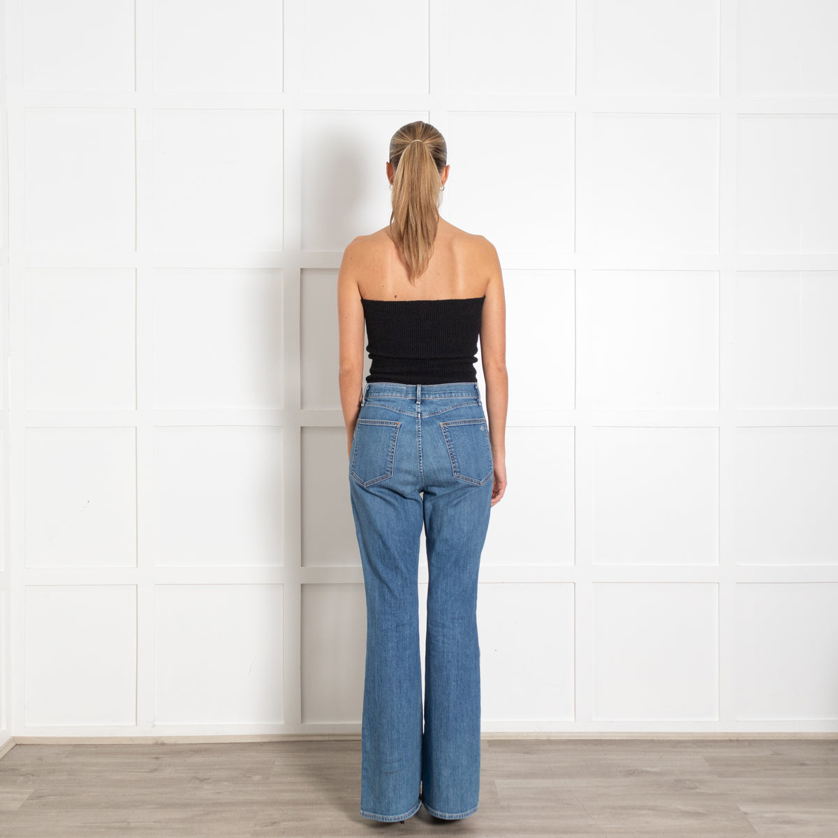 Rag & Bone Pale Wash Bootcut With Ankle Split