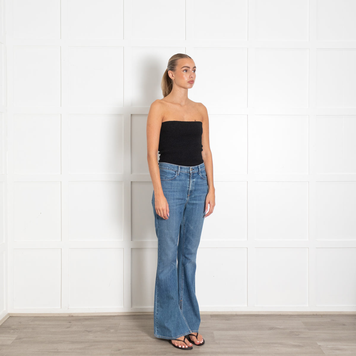 Rag & Bone Pale Wash Bootcut With Ankle Split