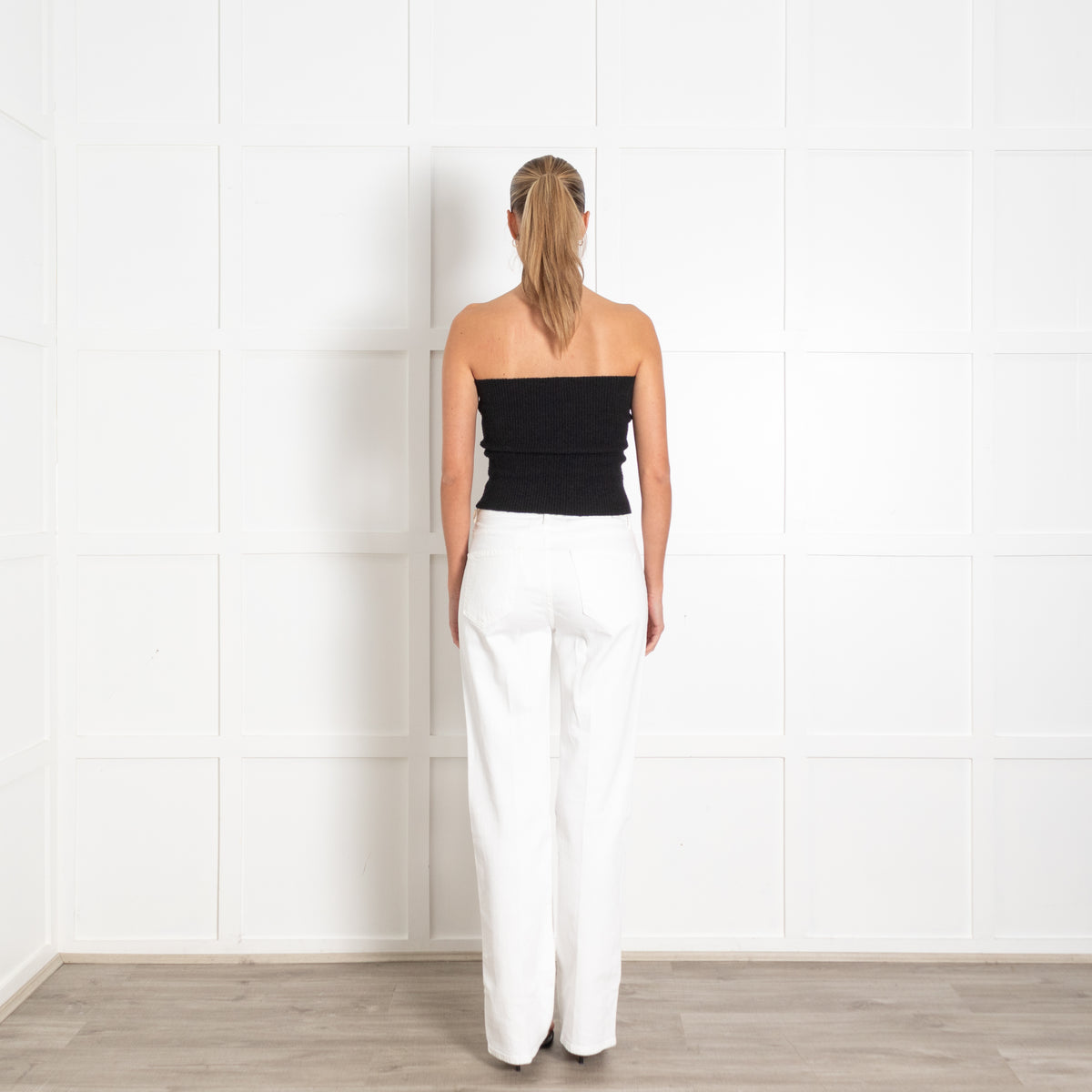 Mother Superior White 'The Kick It' Mid Rise Straight Leg Jeans