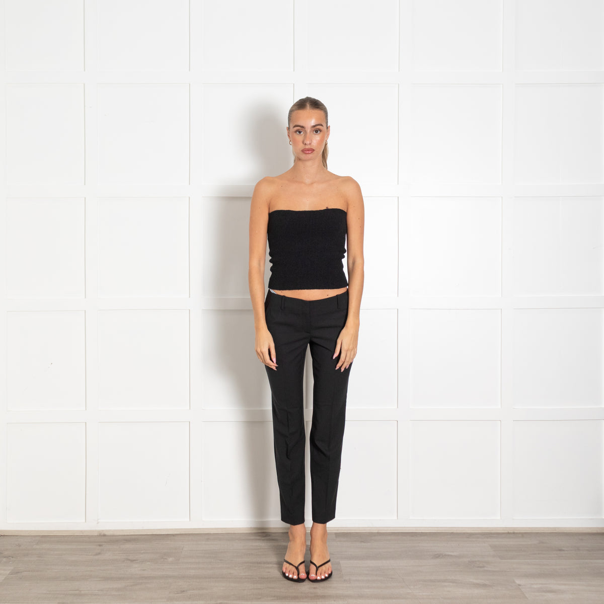 Theory Black Straight Leg Tailored Trousers