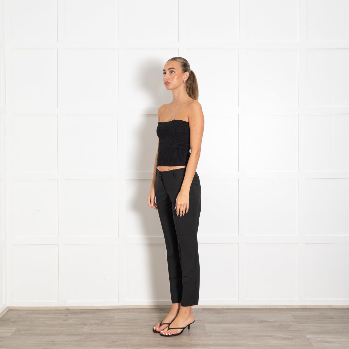 Theory Black Straight Leg Tailored Trousers