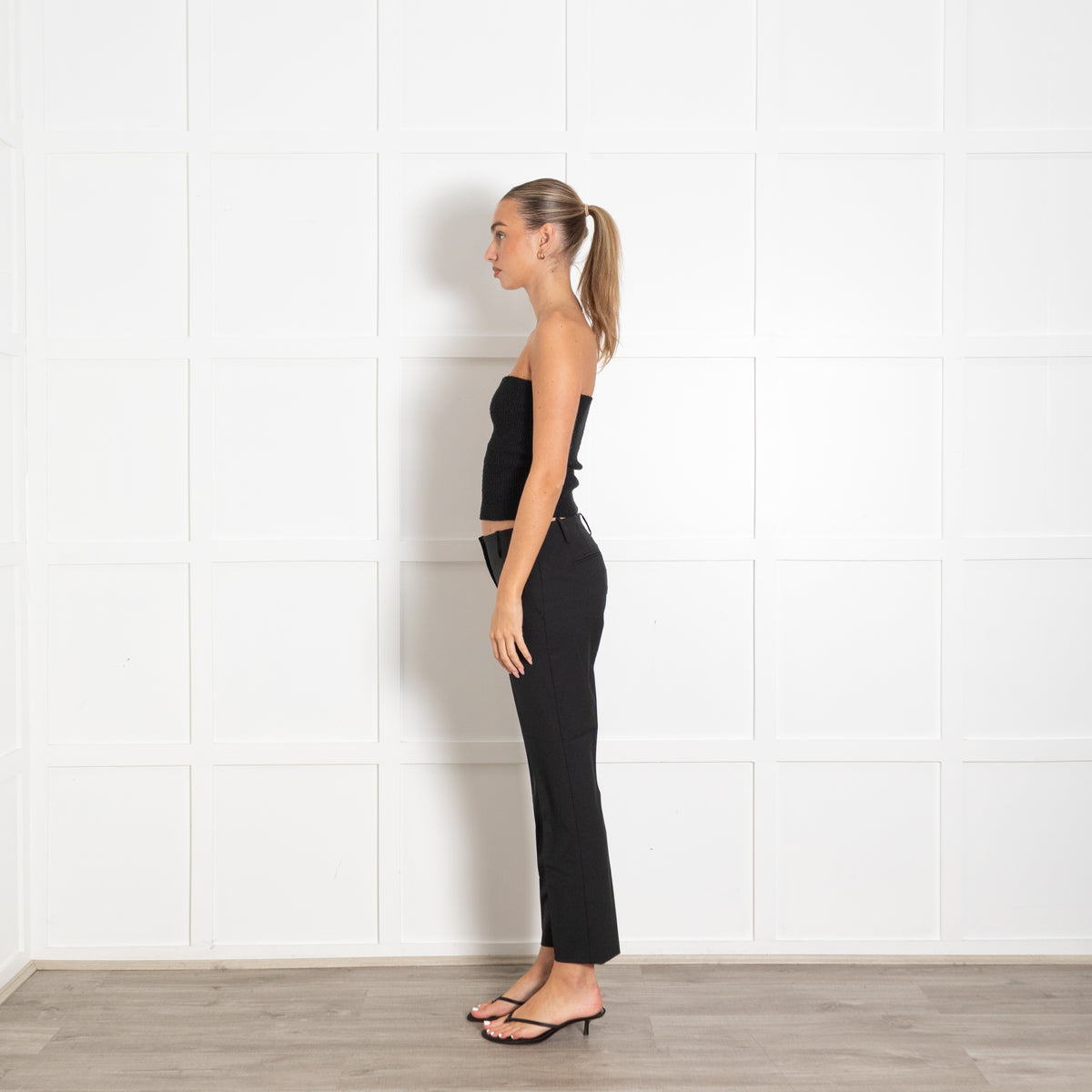 Theory Black Straight Leg Tailored Trousers