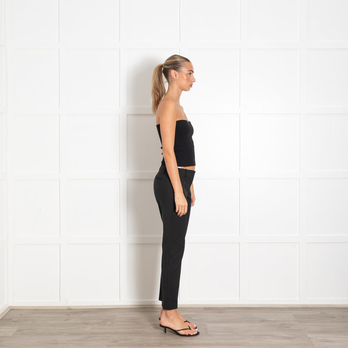 Theory Black Straight Leg Tailored Trousers