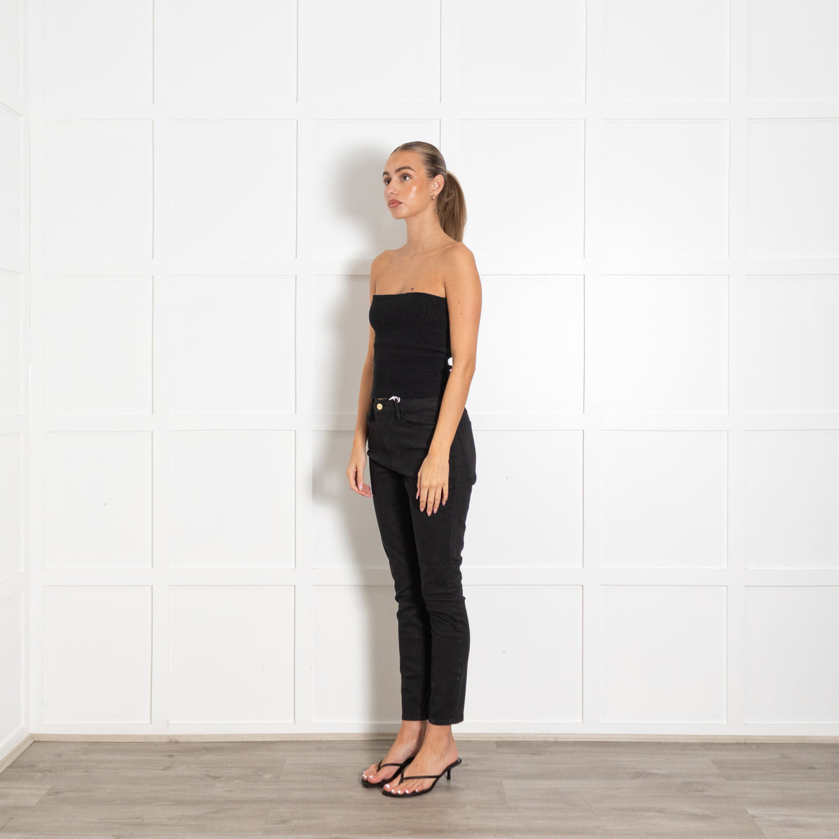 Frame Black High Waist Skinny Jean