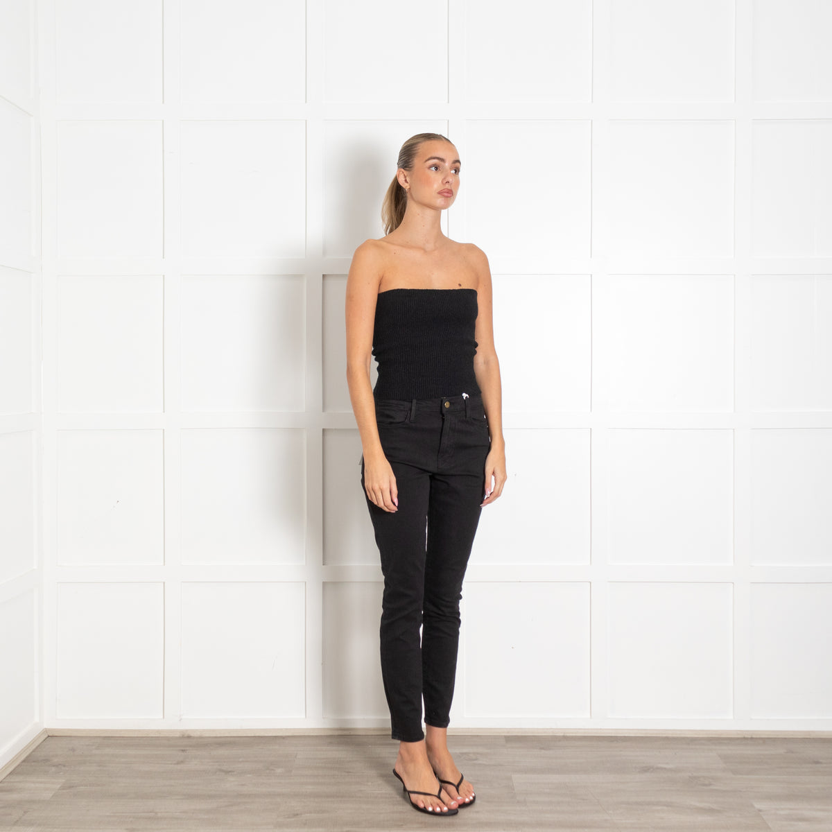 Frame Black High Waist Skinny Jean