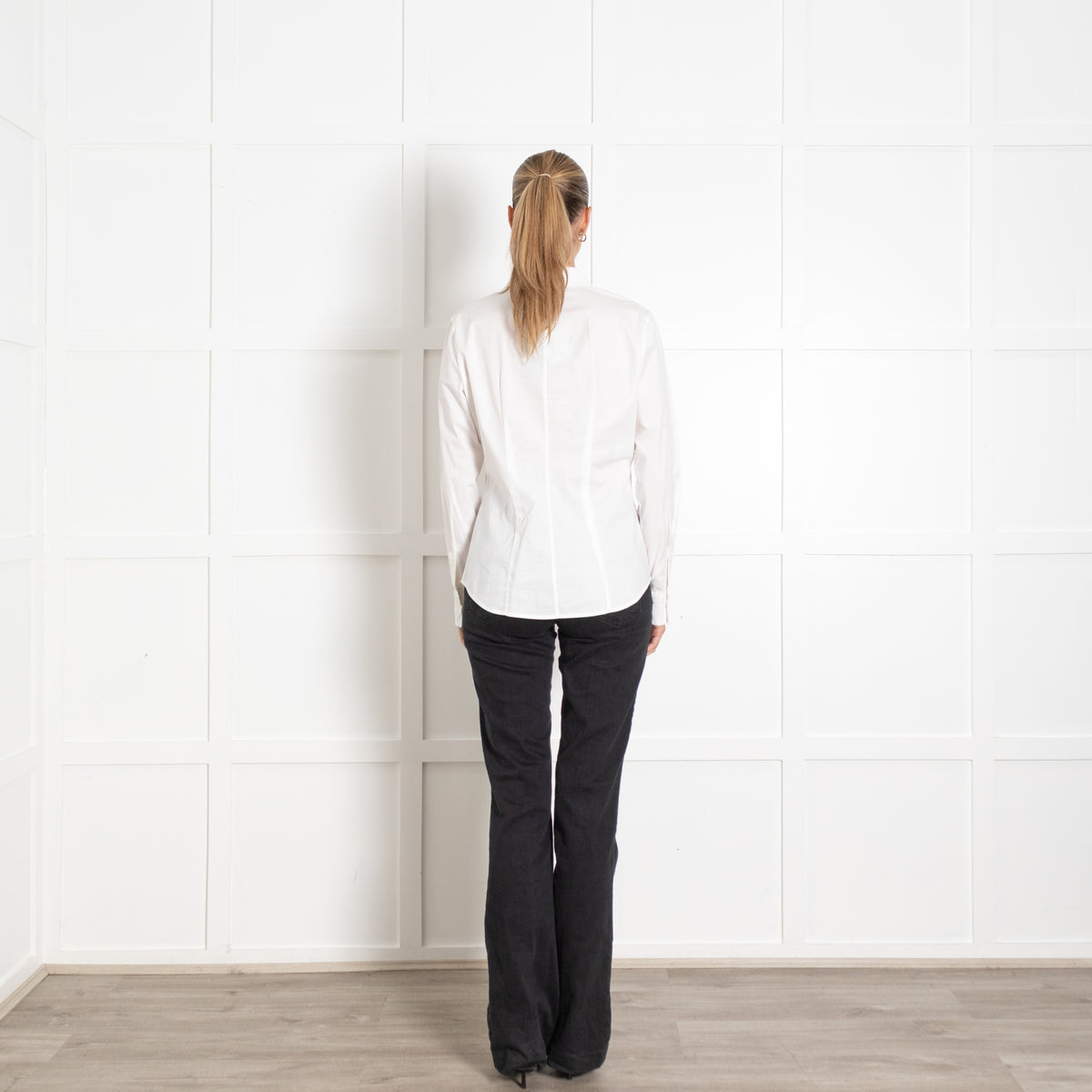 Strenesse Cream White Cotton Long Sleeve Classic Blouse