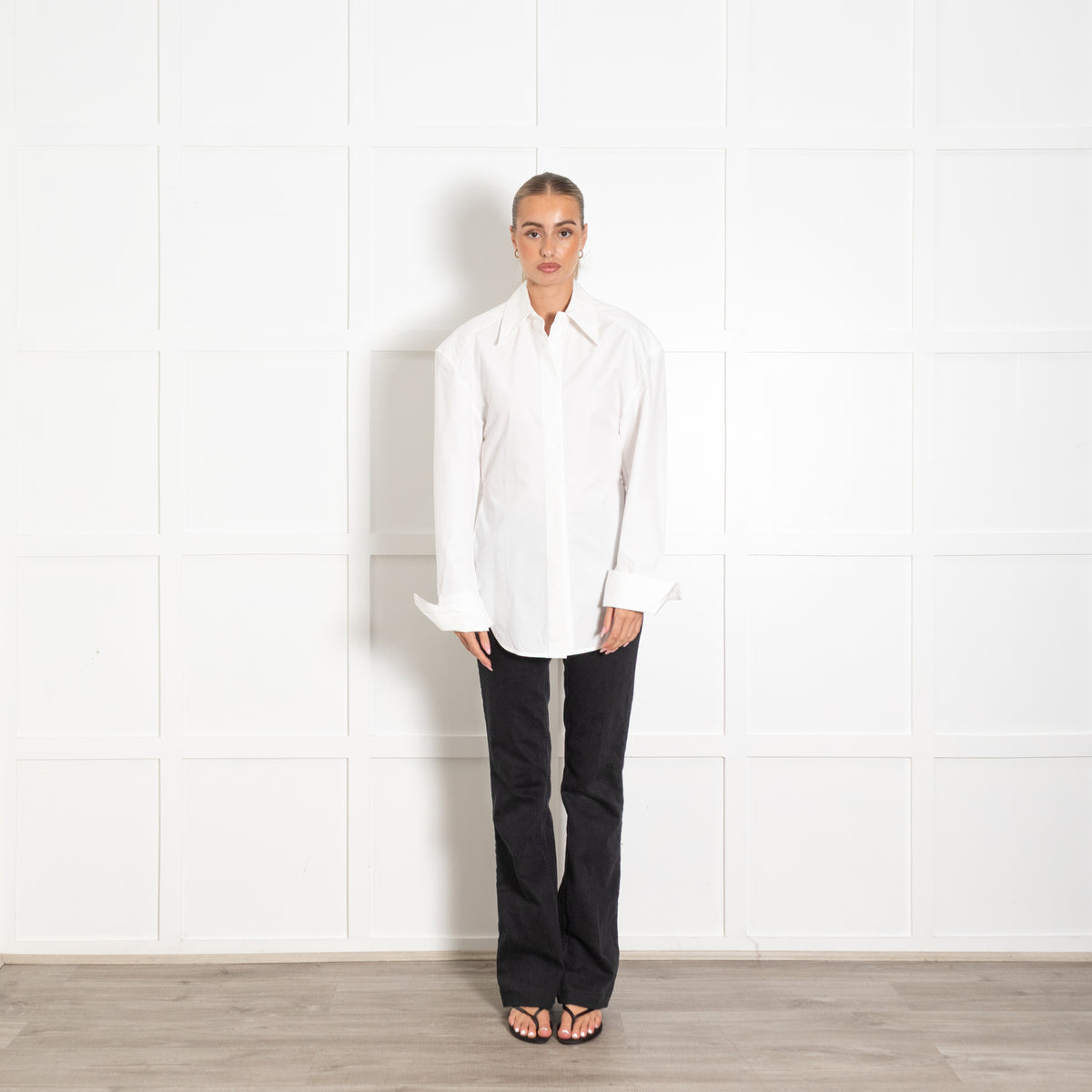 The Frankie Shop Paper Moon Bec White Padded Shirt