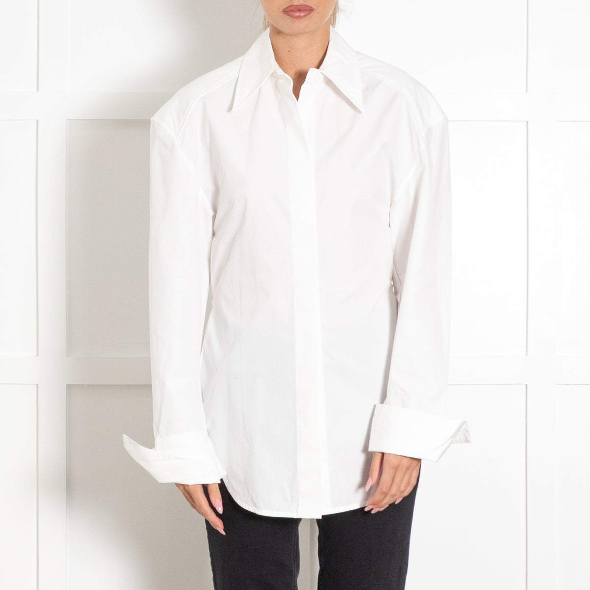 The Frankie Shop Paper Moon Bec White Padded Shirt