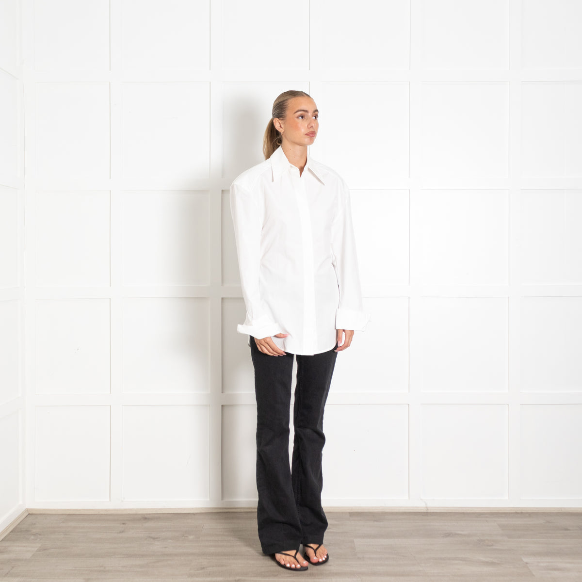 The Frankie Shop Paper Moon Bec White Padded Shirt