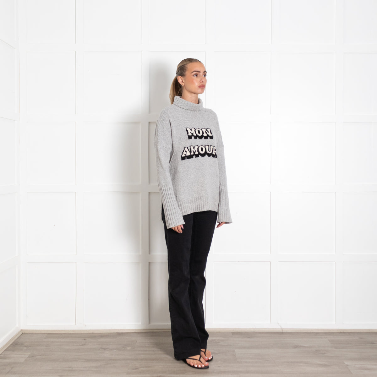 Zadig & Voltaire  Grey Mon Amour Roll Neck Jumper