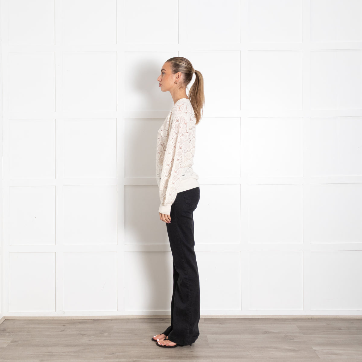 See By Chloé Cream V-Neck Loose Knit Sweater