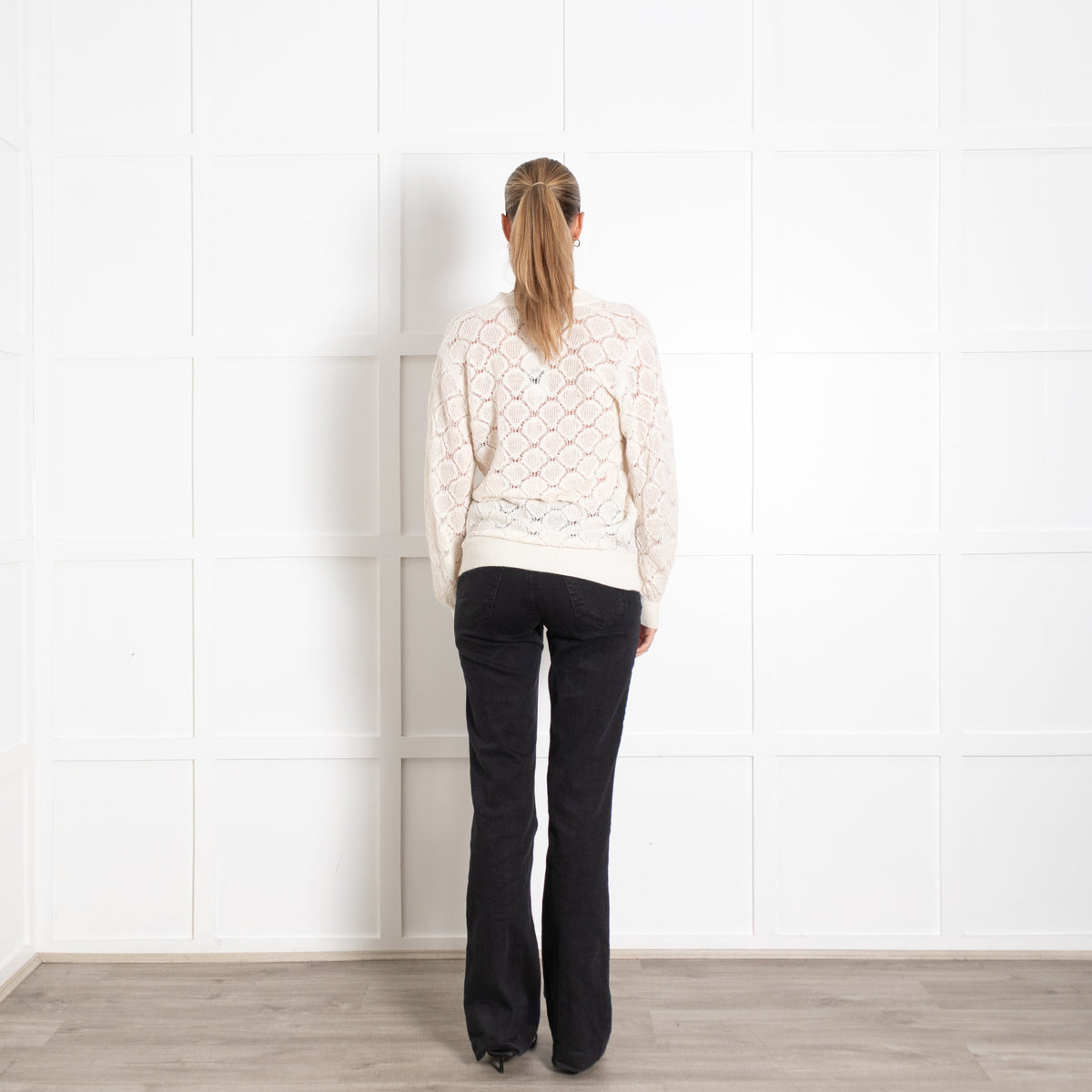 See By Chloé Cream V-Neck Loose Knit Sweater