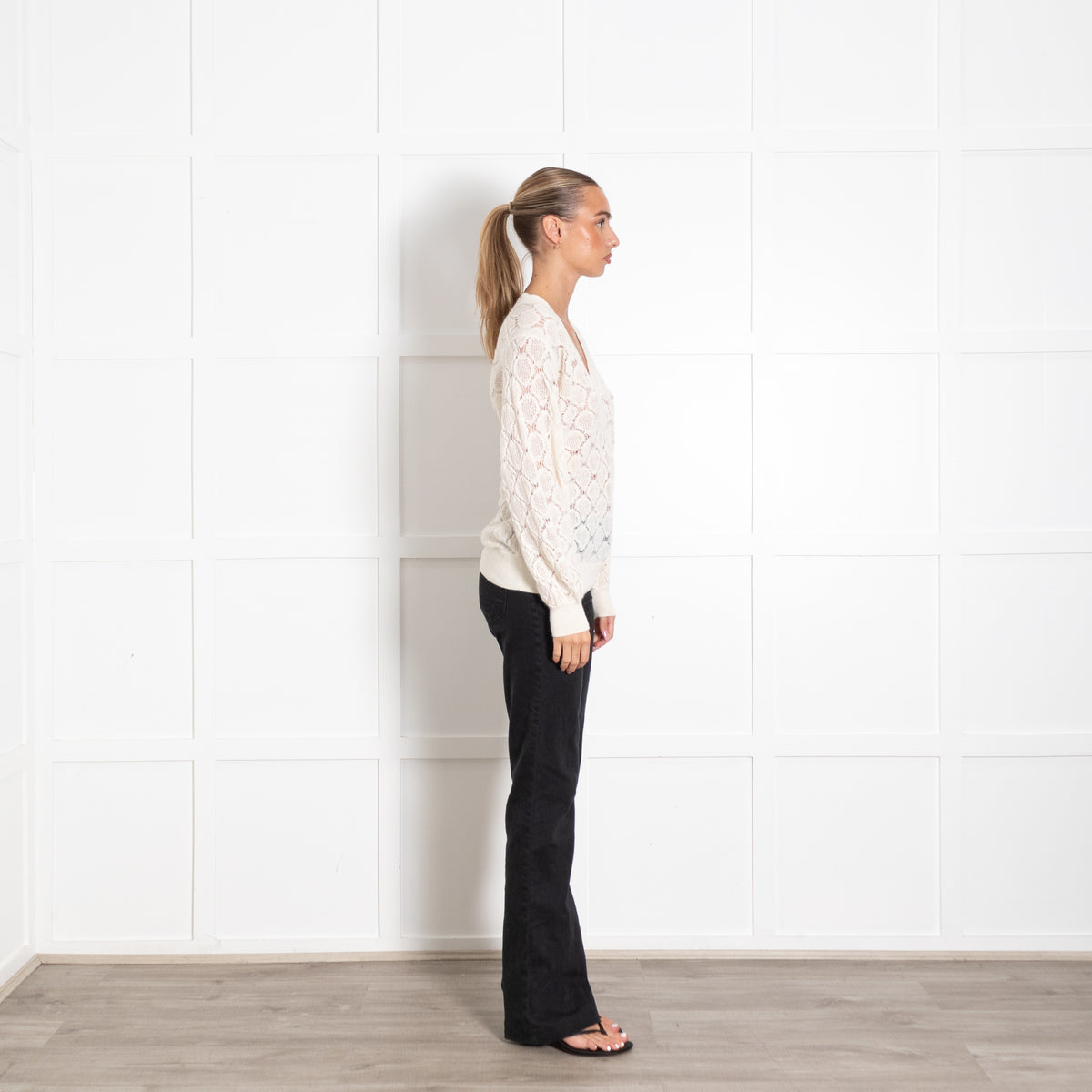 See By Chloé Cream V-Neck Loose Knit Sweater