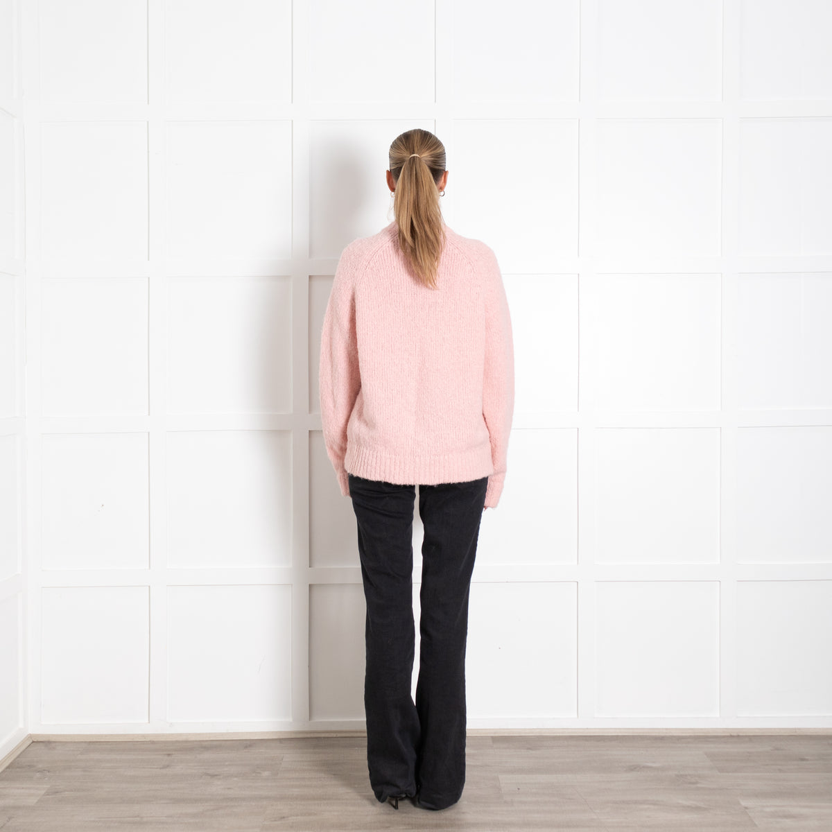 Tibi Peach Pink Buttoned Long-Sleeved Cardigan UK 6