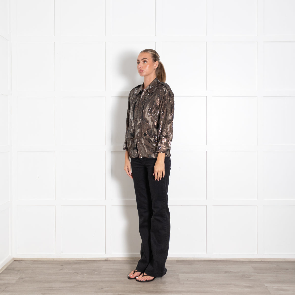 Zadig & Voltaire Camouflage Sequin Brown Jacket