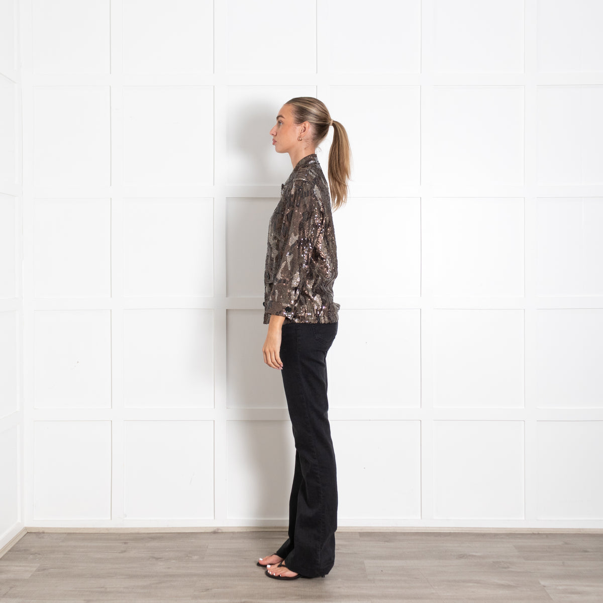 Zadig & Voltaire Camouflage Sequin Brown Jacket