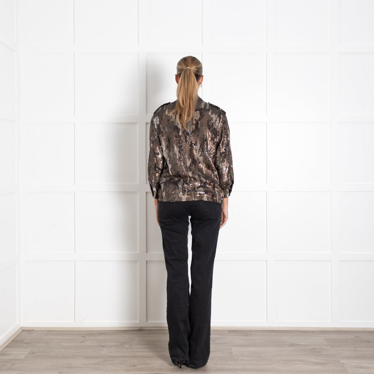 Zadig & Voltaire Camouflage Sequin Brown Jacket