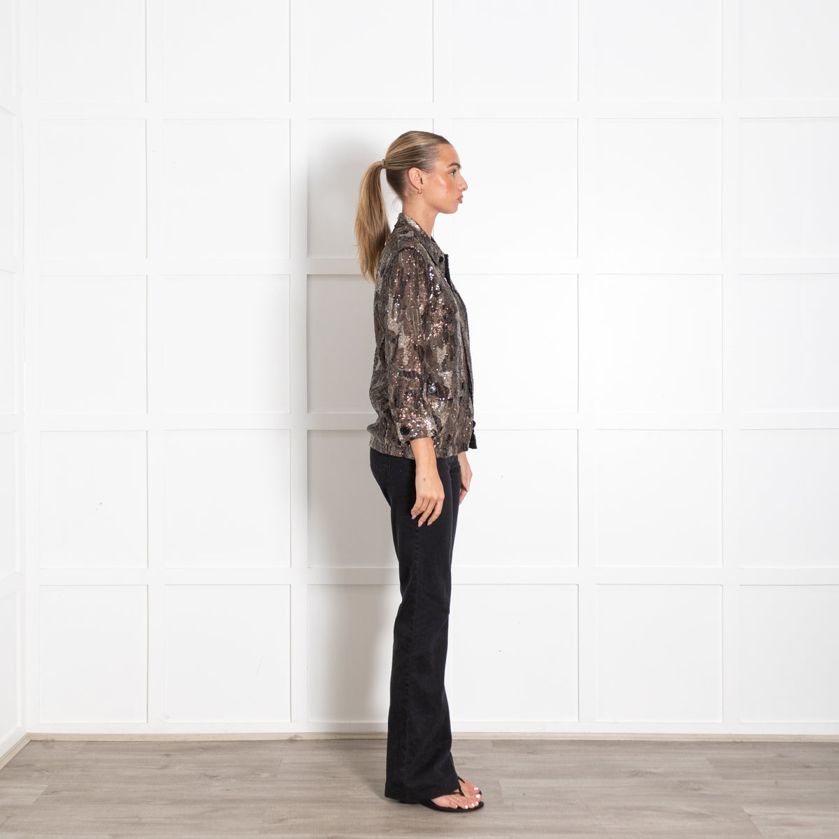 Zadig & Voltaire Camouflage Sequin Brown Jacket