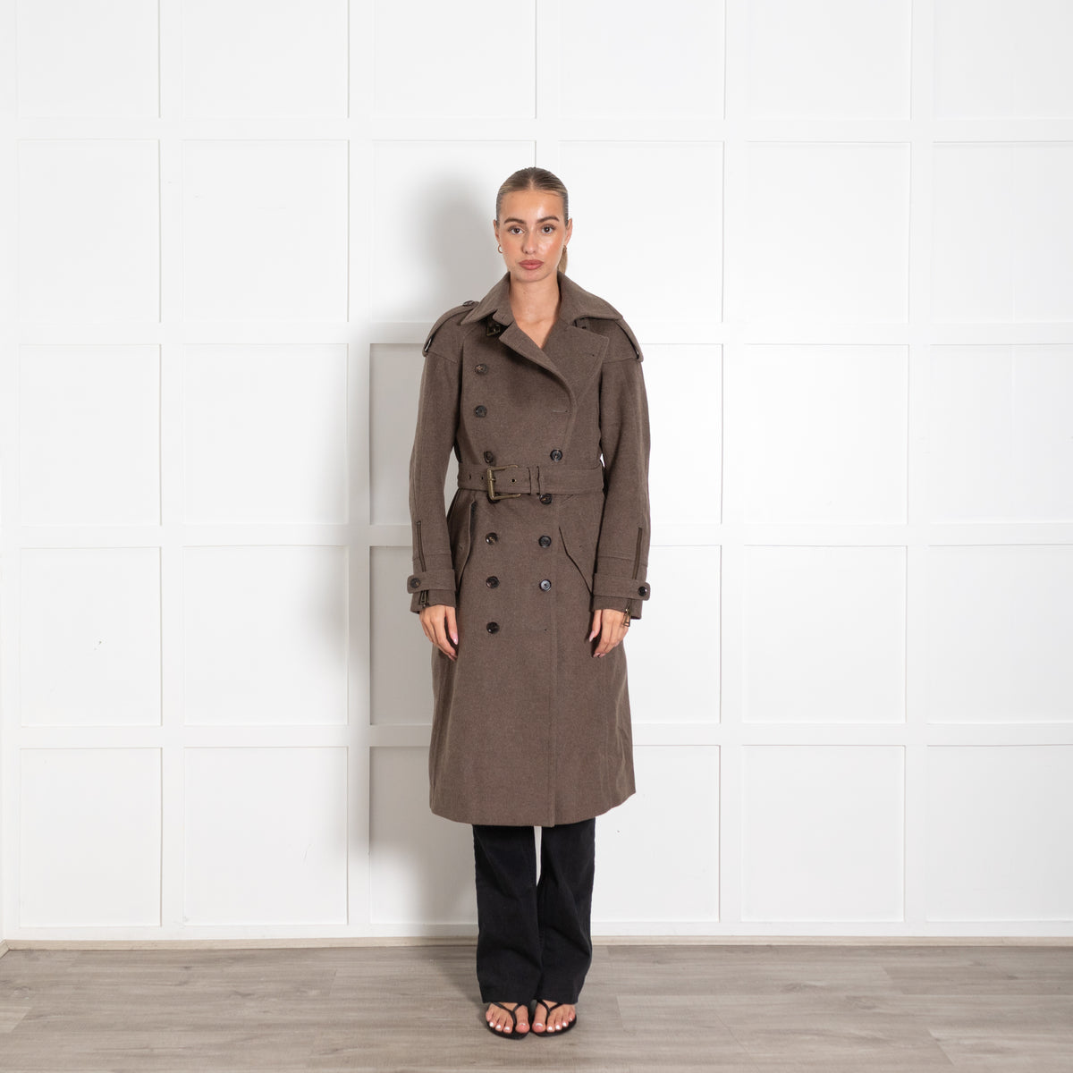 Belstaff Wool Military Khaki Coat