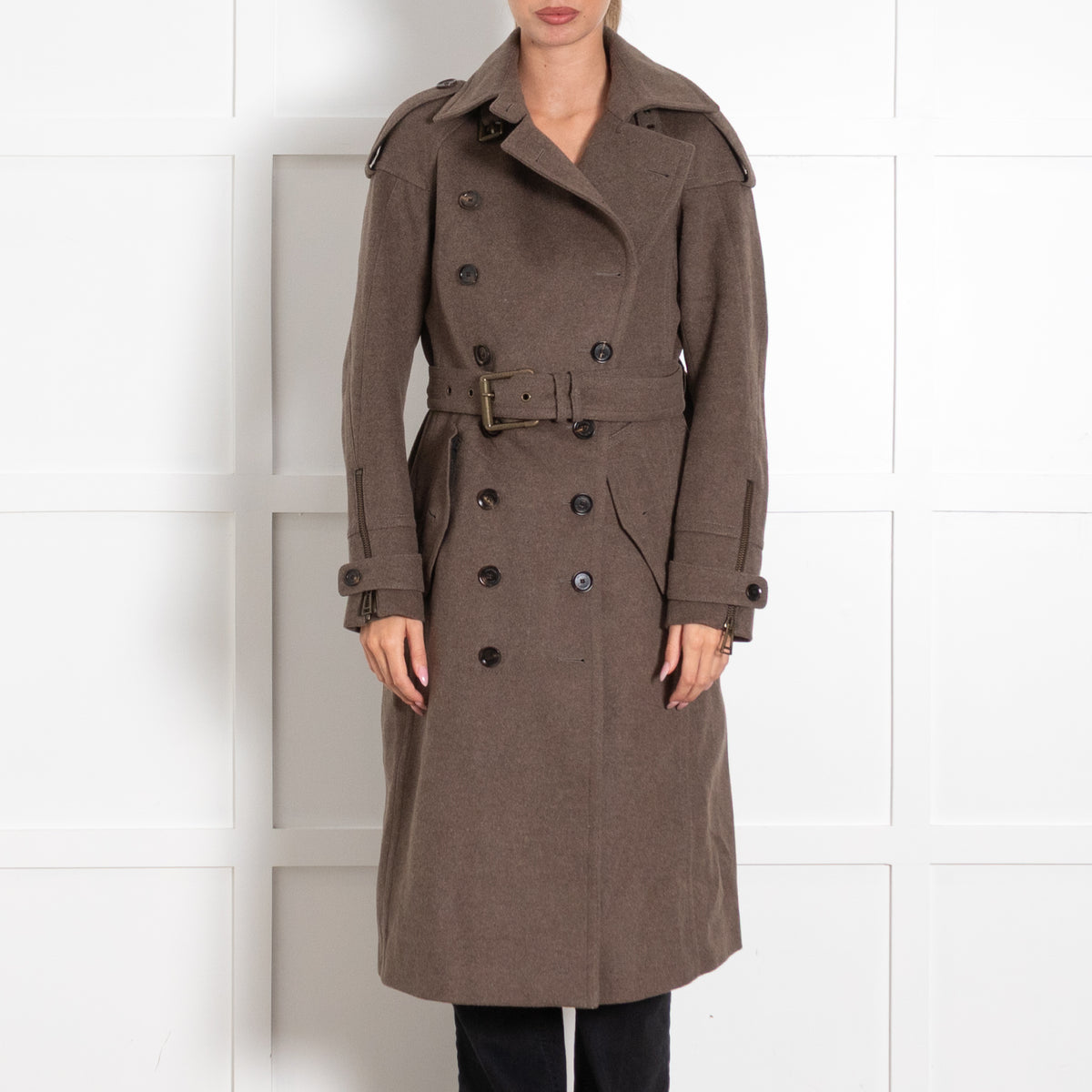 Belstaff Wool Military Khaki Coat