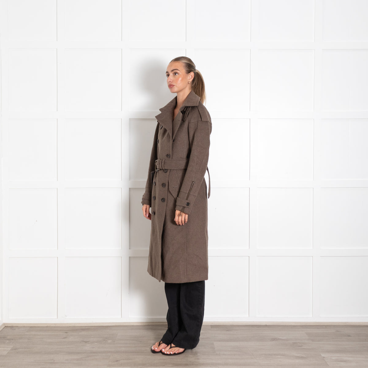 Belstaff Wool Military Khaki Coat