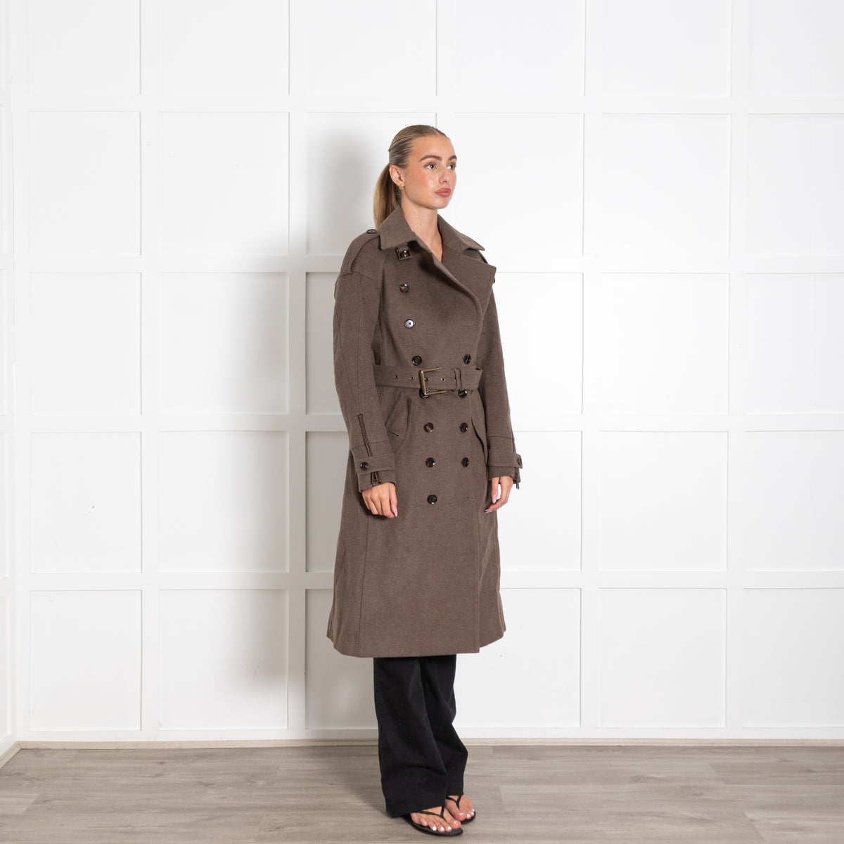 Belstaff Wool Military Khaki Coat