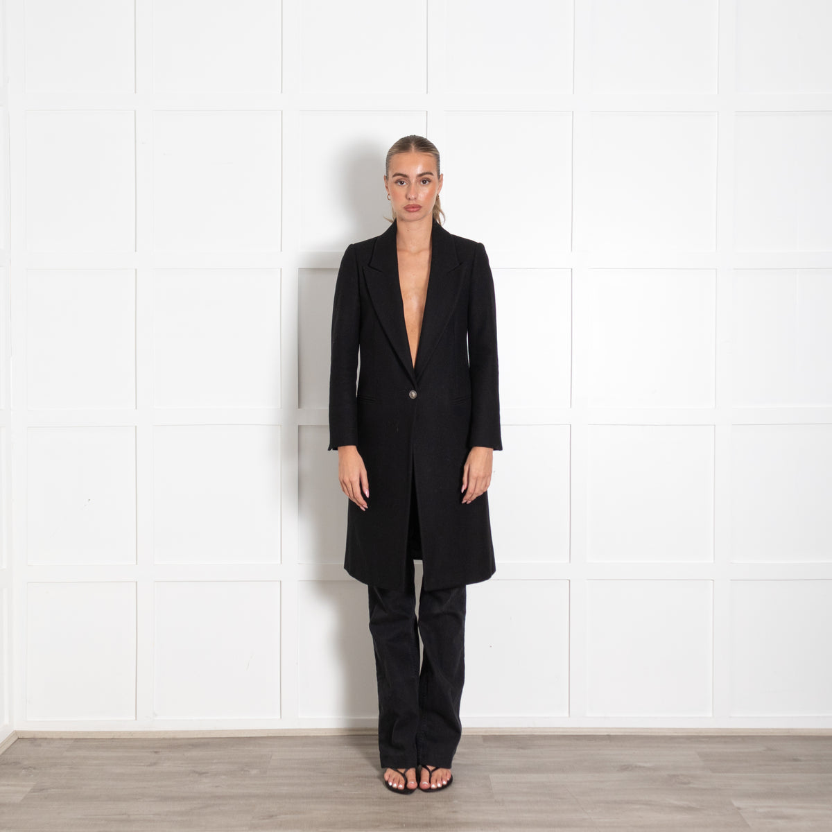 Academia Black Wool Coat
