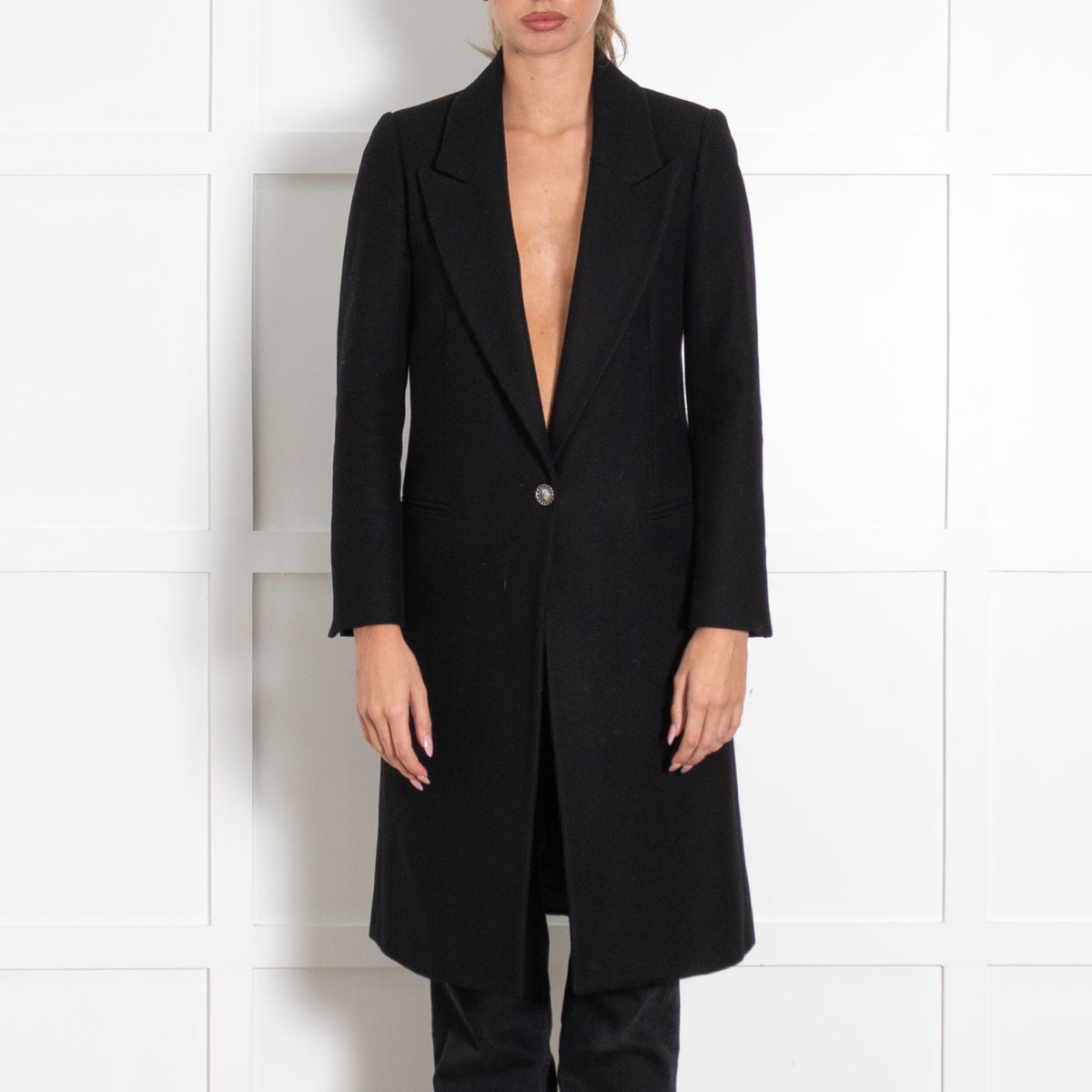 Academia Black Wool Coat