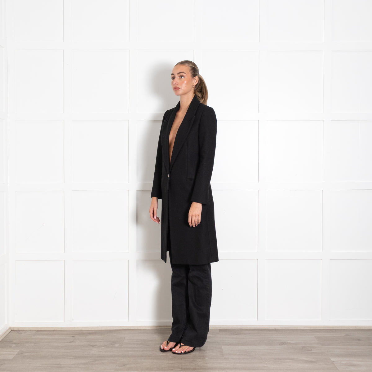 Academia Black Wool Coat