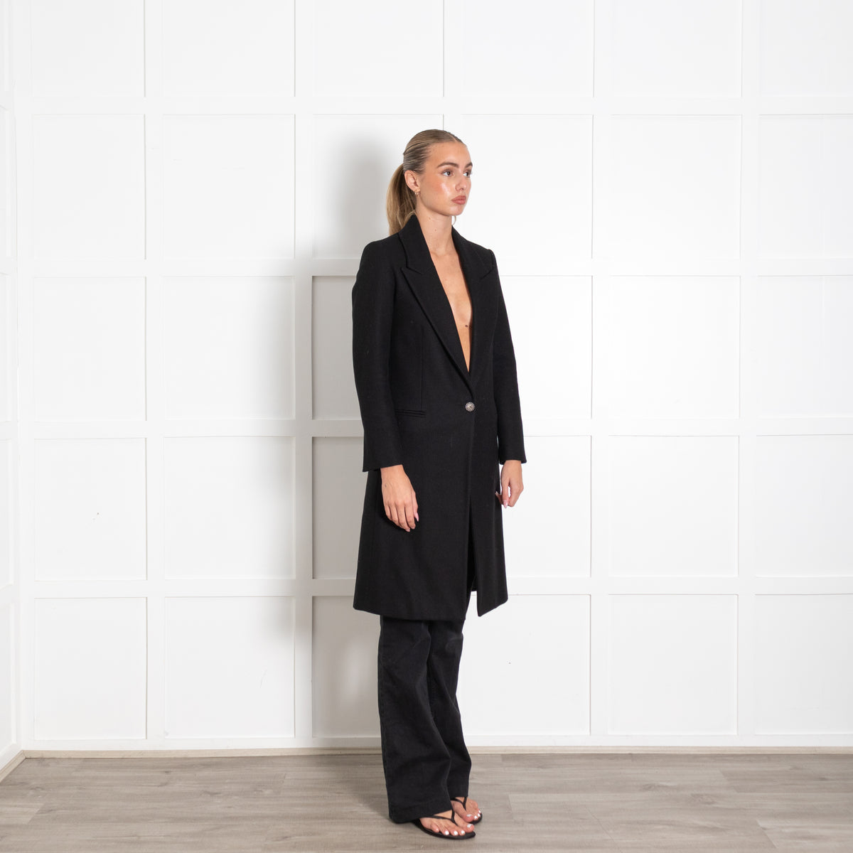 Academia Black Wool Coat