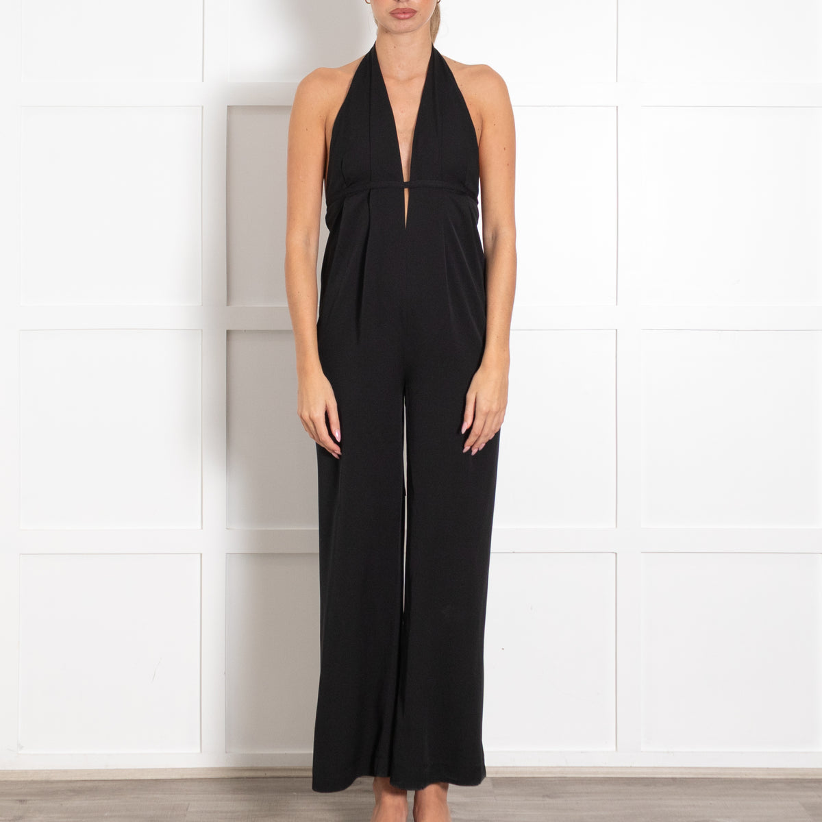 Diane Von Furstenberg  Black Silk Halter Neck Jumpsuit