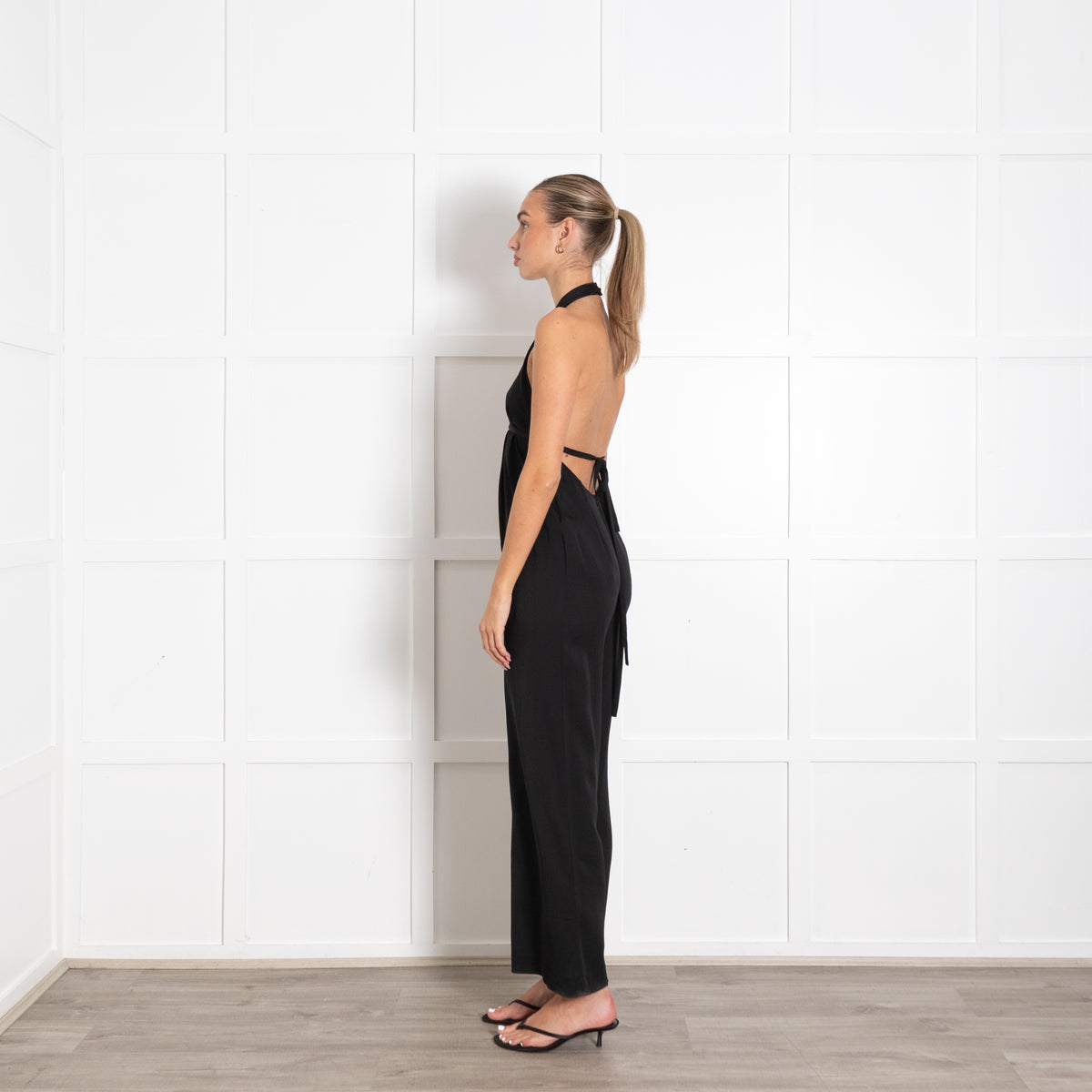 Diane Von Furstenberg  Black Silk Halter Neck Jumpsuit