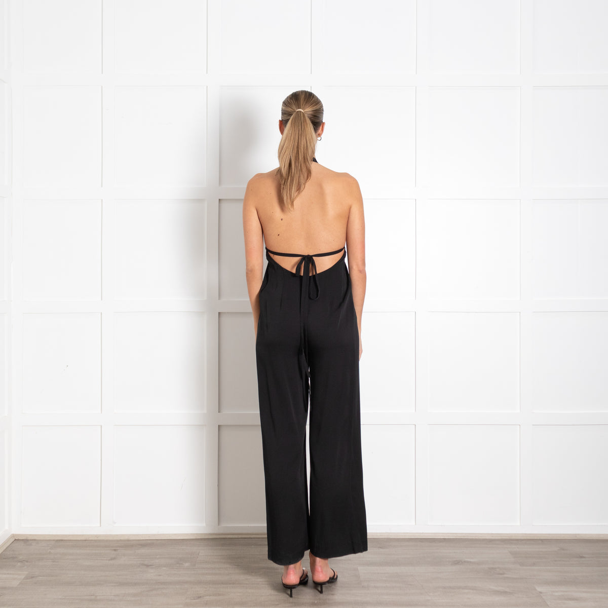 Diane Von Furstenberg  Black Silk Halter Neck Jumpsuit