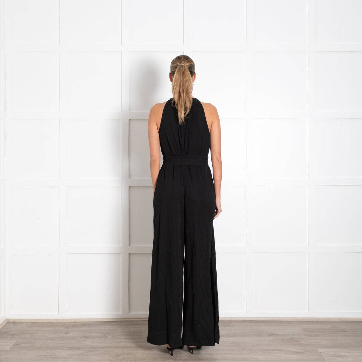 Me+EM Black Crepe Jersey Sleeveless Jumpsuit