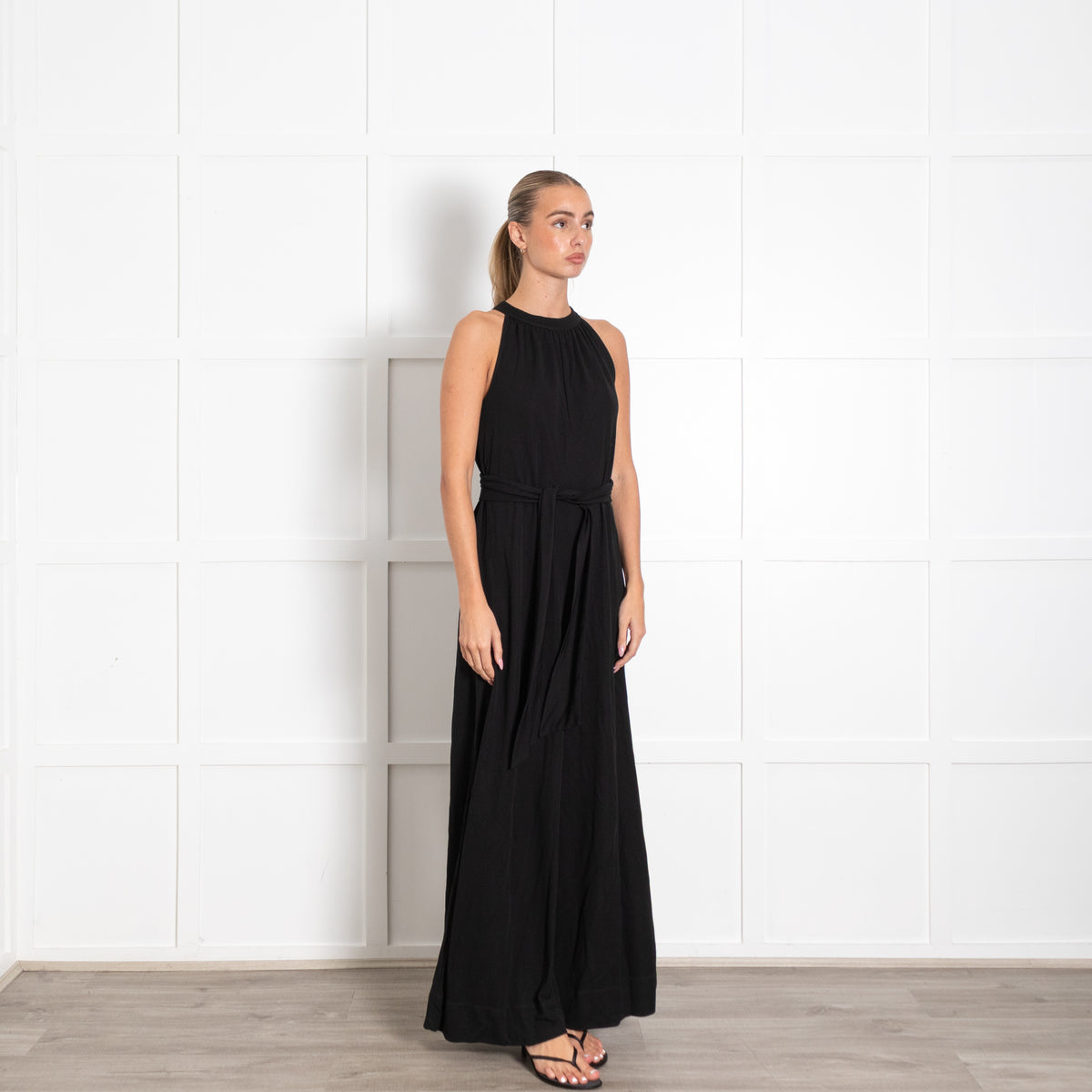 Me+EM Black Crepe Jersey Sleeveless Jumpsuit