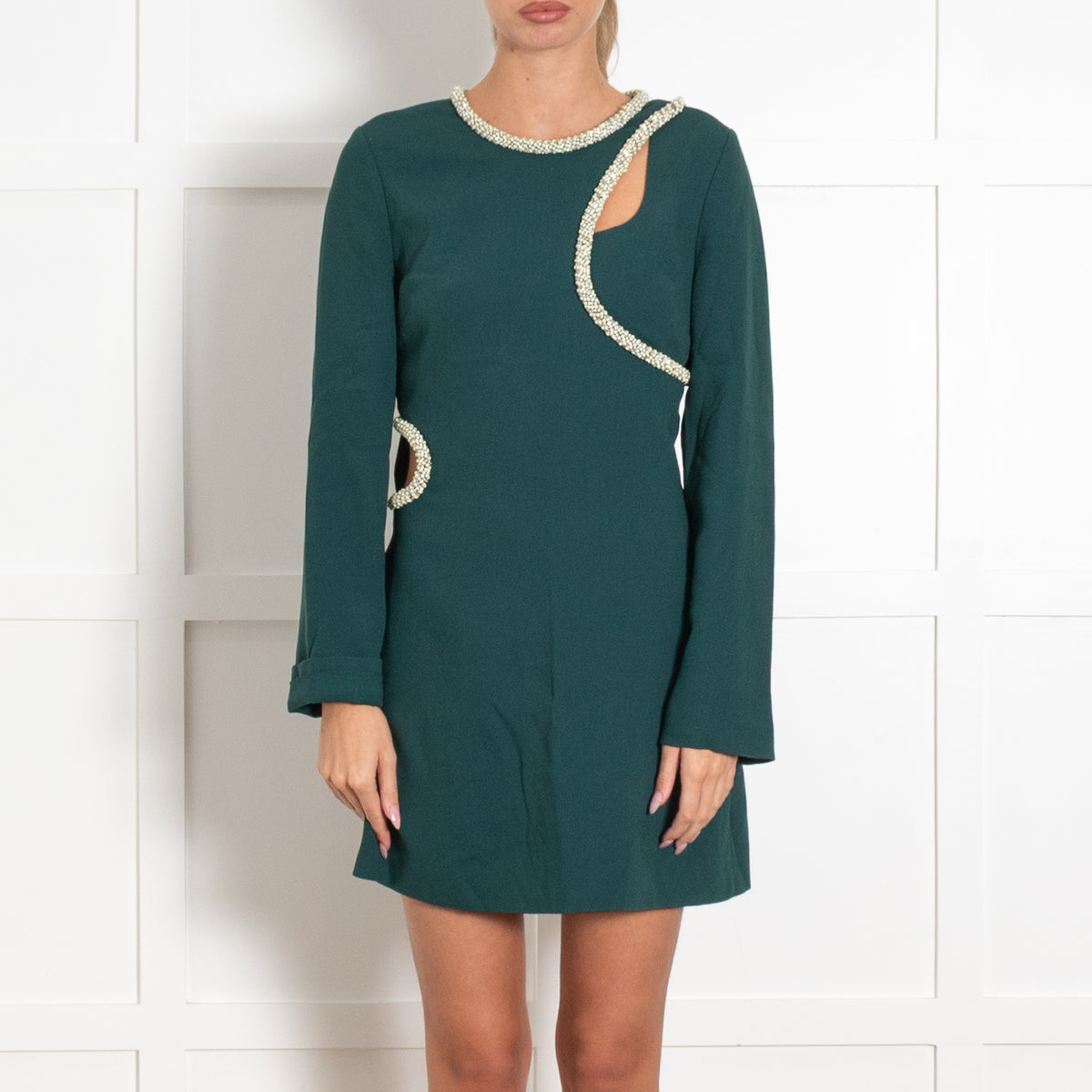 Jonathan Simkhai Green Crystal Embellished Mini Dress