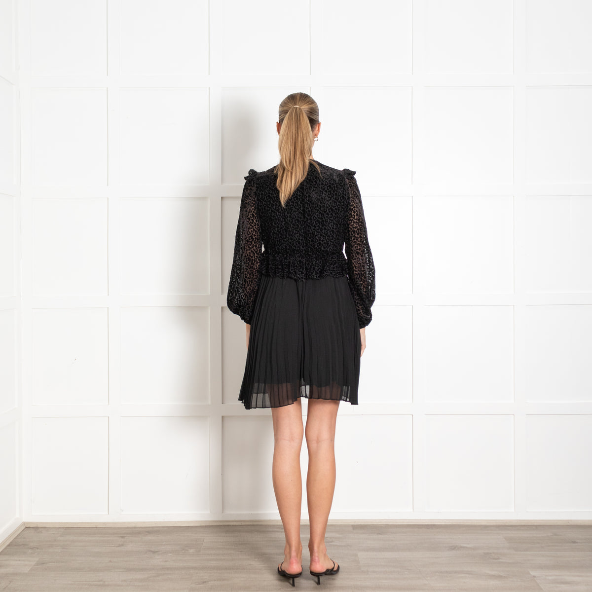 The Kooples Black Devore Mini Dress